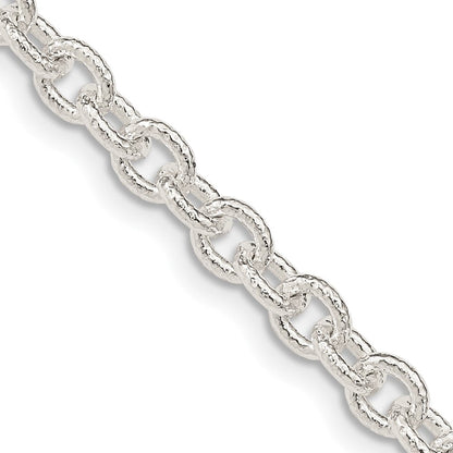 Sterlingsilber 4.55mm Fantasie Gemustert Erbs Halskette