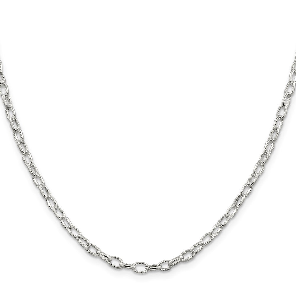 Sterlingsilber 3.75mm Fantasie Gemustert Erbs Halskette