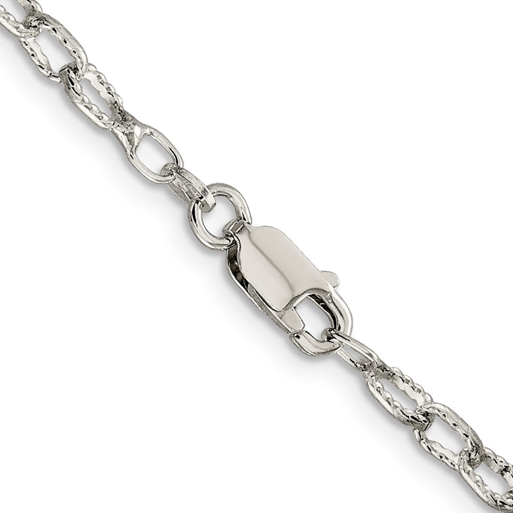 Sterlingsilber 3.75mm Fantasie Gemustert Erbs Halskette