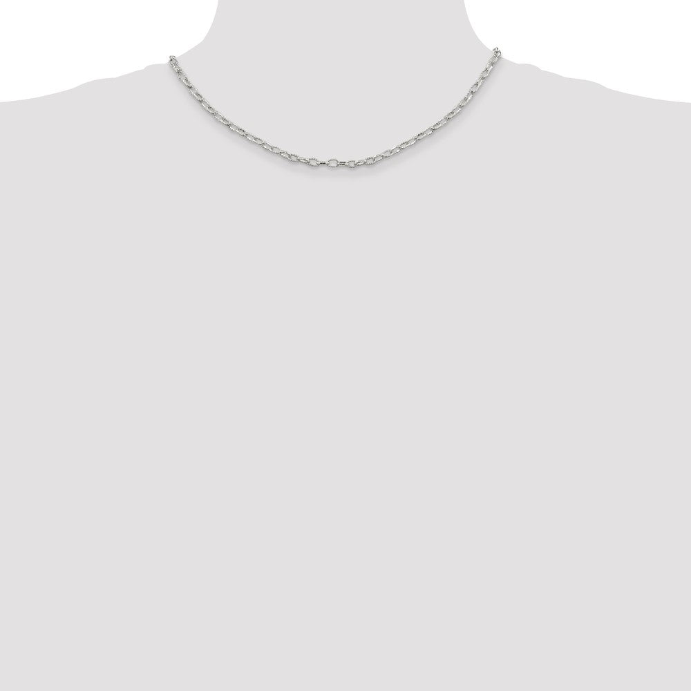 Sterlingsilber 3.75mm Fantasie Gemustert Erbs Halskette