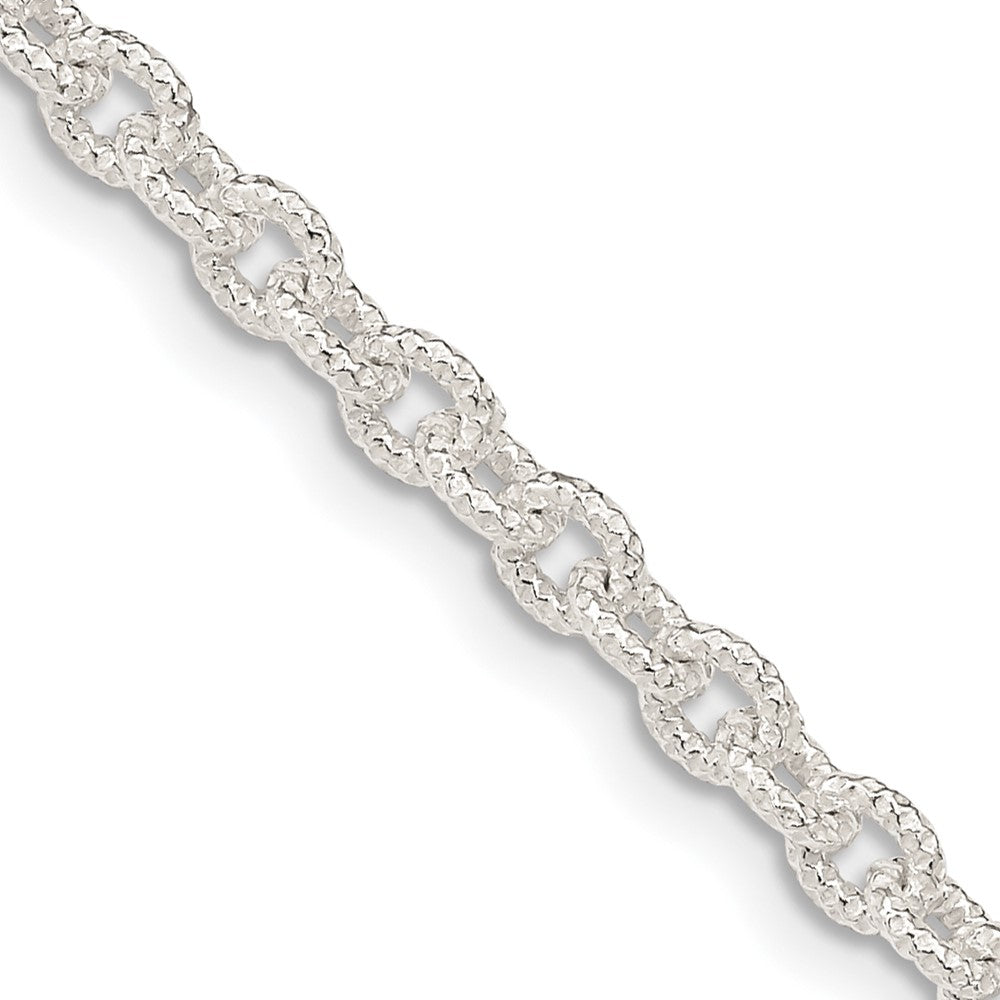 Sterlingsilber 3.75mm Fantasie Gemustert Erbs Halskette