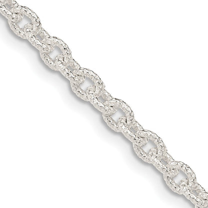 Sterlingsilber 3.75mm Fantasie Gemustert Erbs Halskette