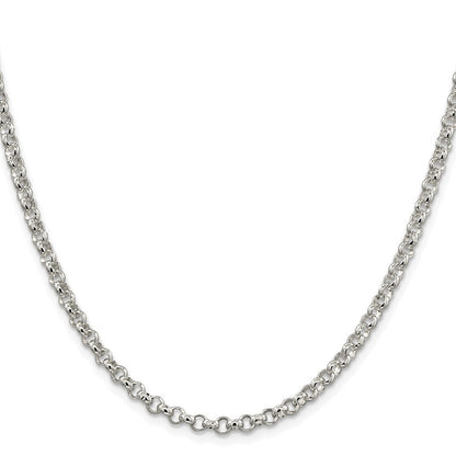 Sterlingsilber Rhodiniert 4mm Erbs Kette