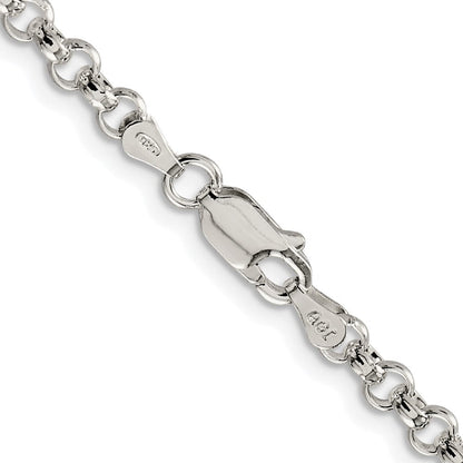 Sterlingsilber Rhodiniert 4mm Erbs Kette