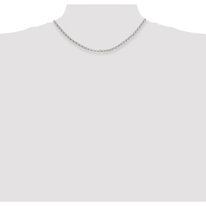 Sterlingsilber Rhodiniert 4mm Erbs Kette