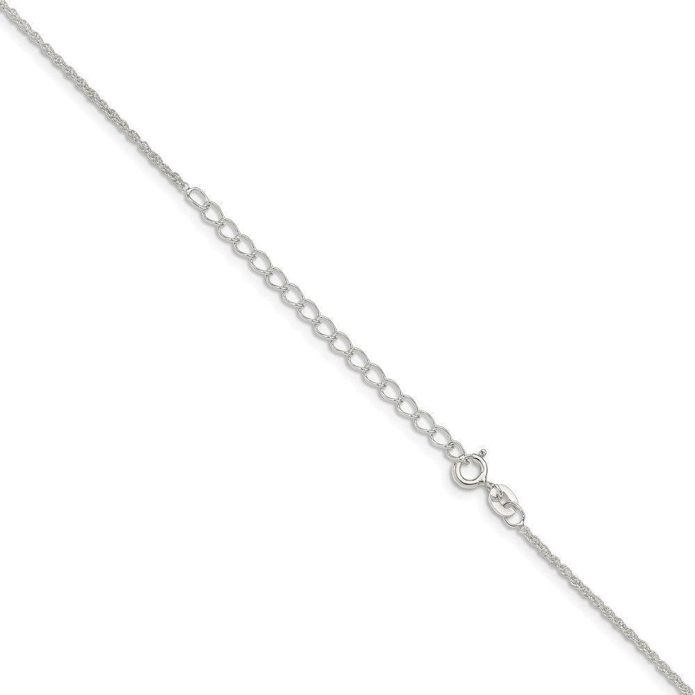 Sterlingsilber 1.3mm Loose Kordel Kette mit 2 Zoll Verlängerung. Halskette