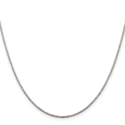 Sterlingsilber Rhodiniert 1.3mm Loose Kordel Kette mit A 2 Extention Halskette