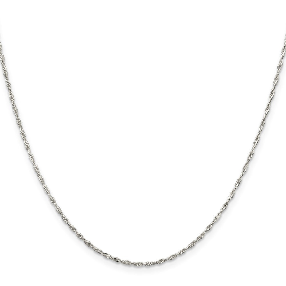Sterlingsilber 1.4mm Singapurkette Kette mit 2 Zoll Verlängerung. Halskette