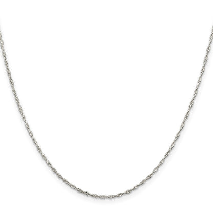 Sterlingsilber 1.4mm Singapurkette Kette mit 2 Zoll Verlängerung. Halskette