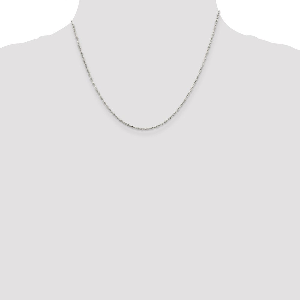 Sterlingsilber 1.4mm Singapurkette Kette mit 2 Zoll Verlängerung. Halskette