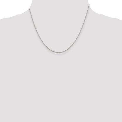 Sterlingsilber 1.4mm Singapurkette Kette mit 2 Zoll Verlängerung. Halskette