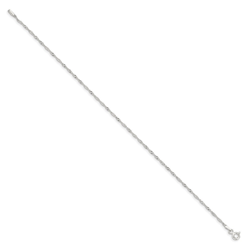 9 Zoll Sterlingsilber 1.4mm Singapurkette Kette Fußkettchen