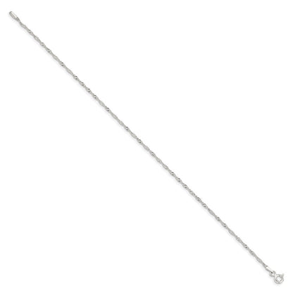 9 Zoll Sterlingsilber 1.4mm Singapurkette Kette Fußkettchen