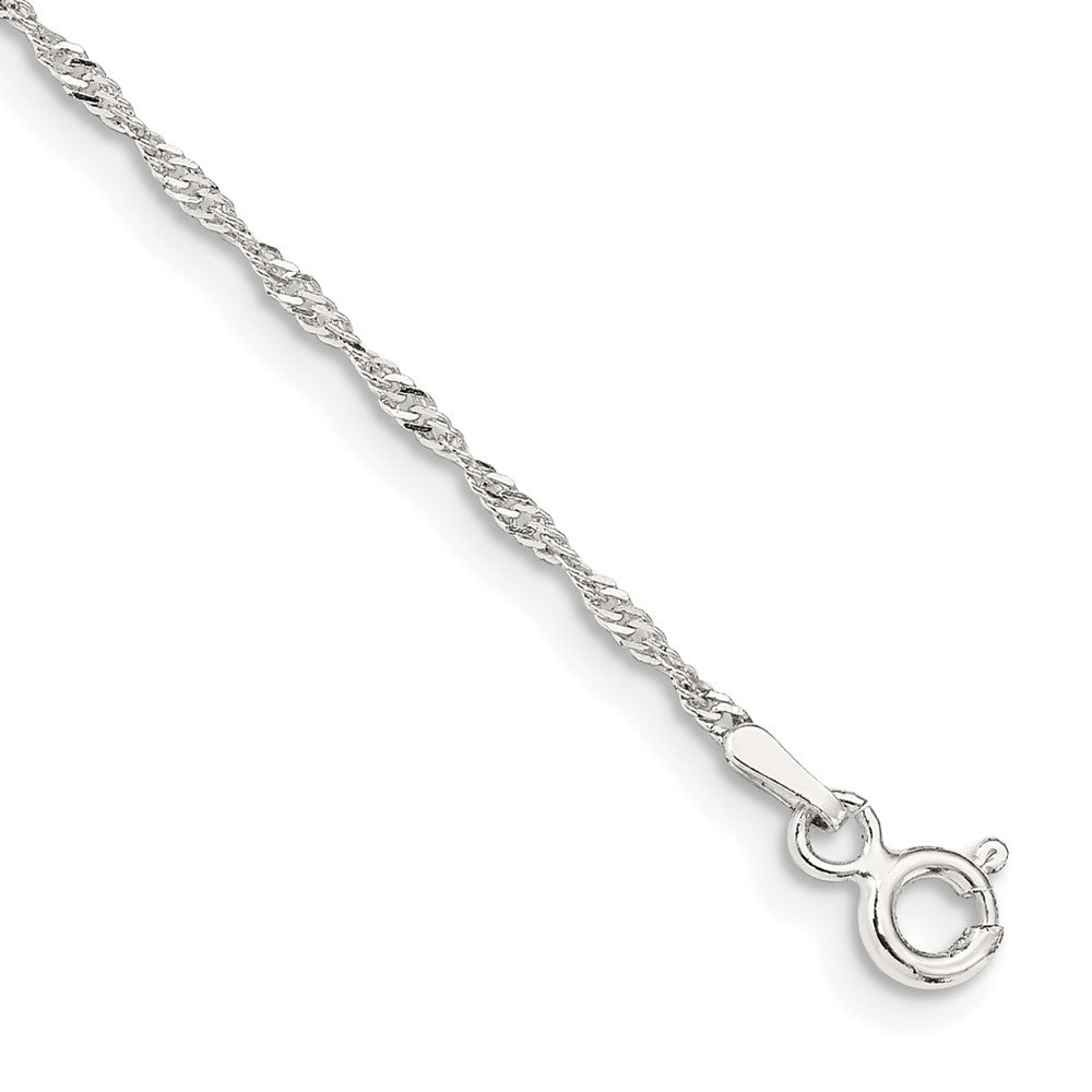 9 Zoll Sterlingsilber 1.4mm Singapurkette Kette Fußkettchen