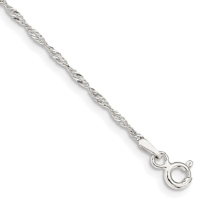 9 Zoll Sterlingsilber 1.4mm Singapurkette Kette Fußkettchen