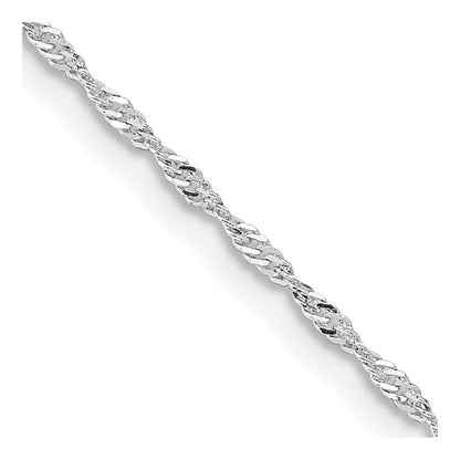Sterlingsilber Rhodiniert 1.4mm Singapurkette Halskette