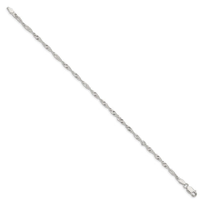 Sterlingsilber 2.25mm Singapurkette Gliederarmband