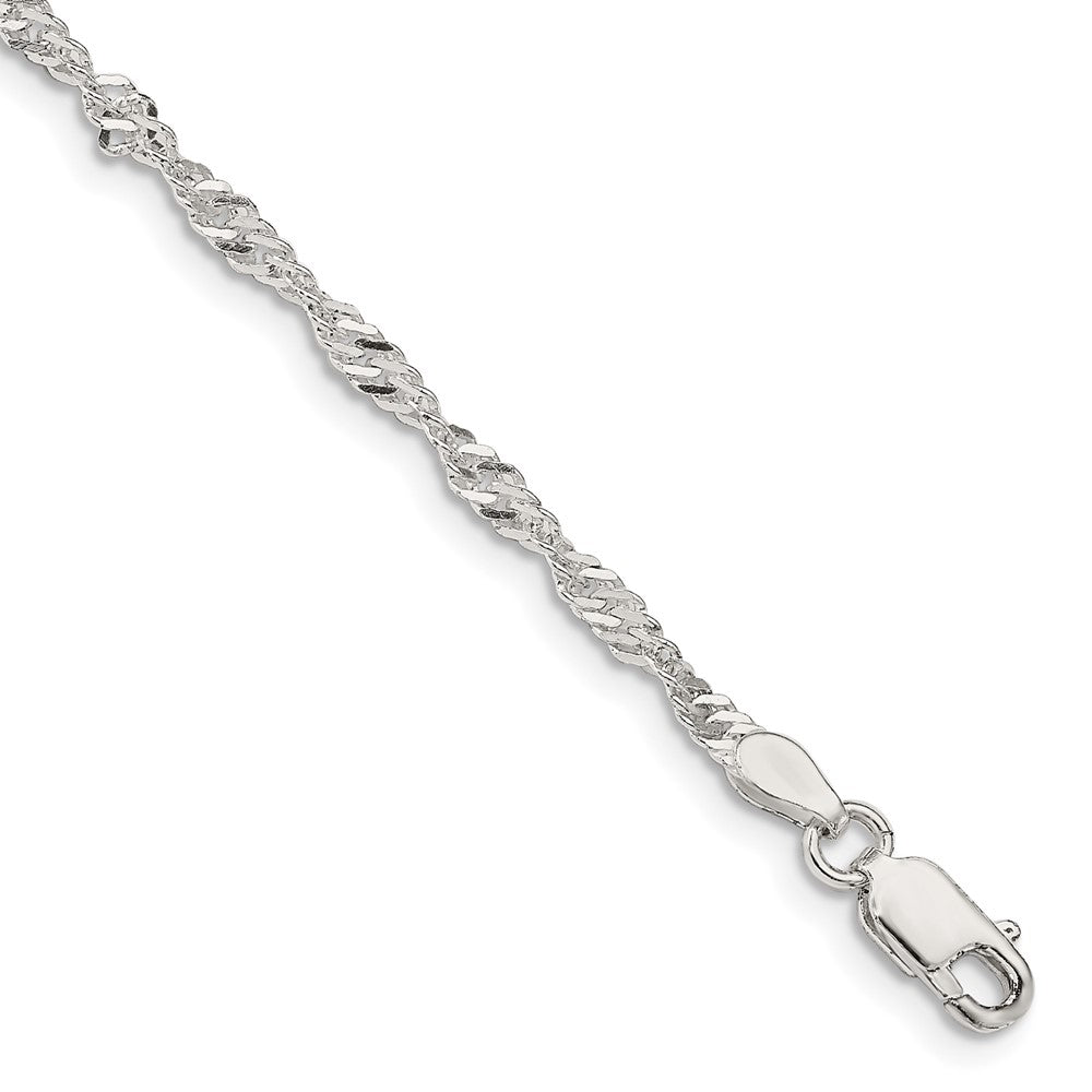 Sterlingsilber 2.25mm Singapurkette Gliederarmband