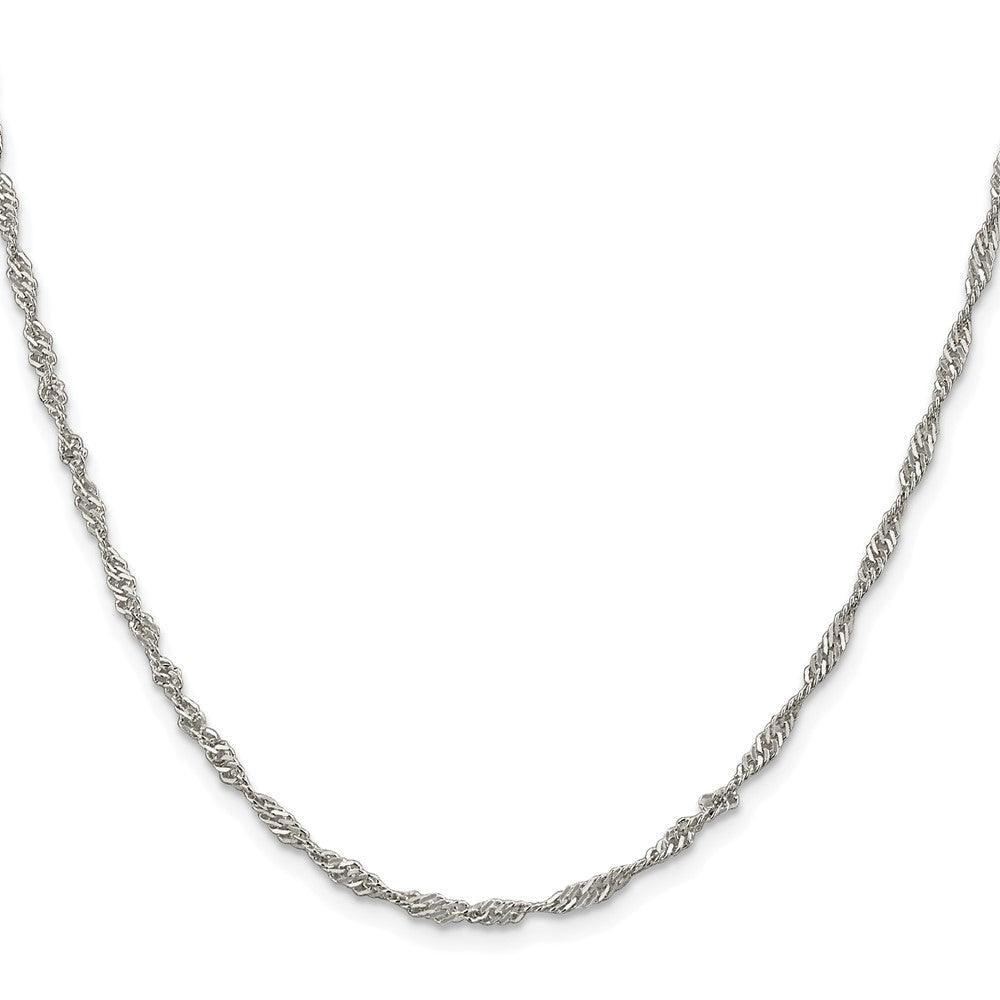 Sterlingsilber Rhodiniert 2.25mm Singapurkette Kette