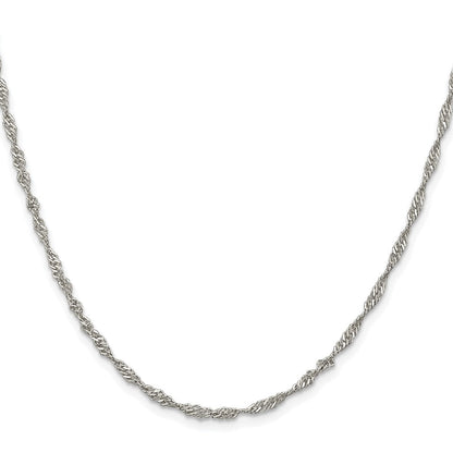Sterlingsilber Rhodiniert 2.25mm Singapurkette Kette