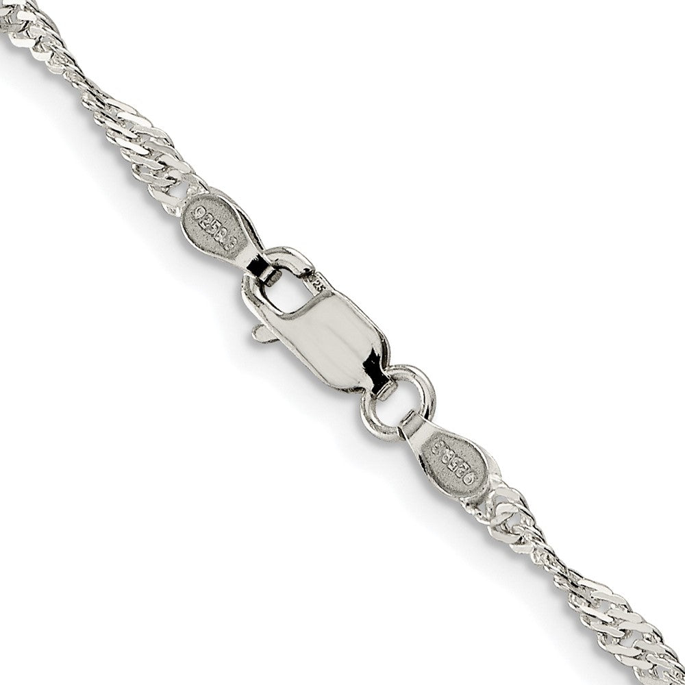 Sterlingsilber Rhodiniert 2.25mm Singapurkette Kette