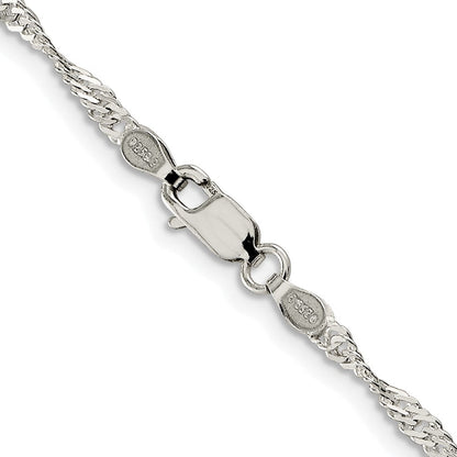 Sterlingsilber Rhodiniert 2.25mm Singapurkette Kette