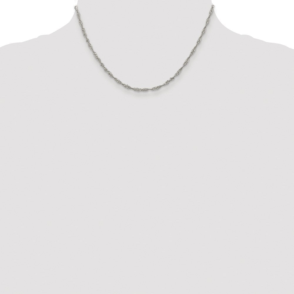 Sterlingsilber Rhodiniert 2.25mm Singapurkette Kette