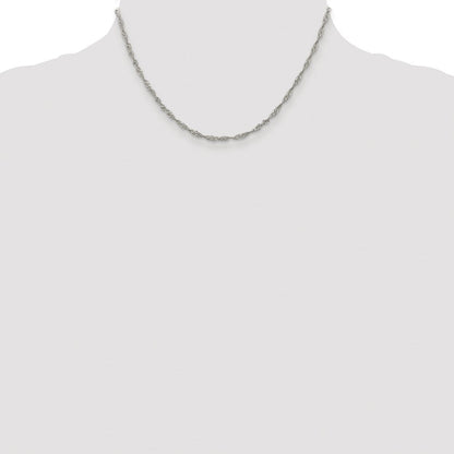 Sterlingsilber Rhodiniert 2.25mm Singapurkette Kette