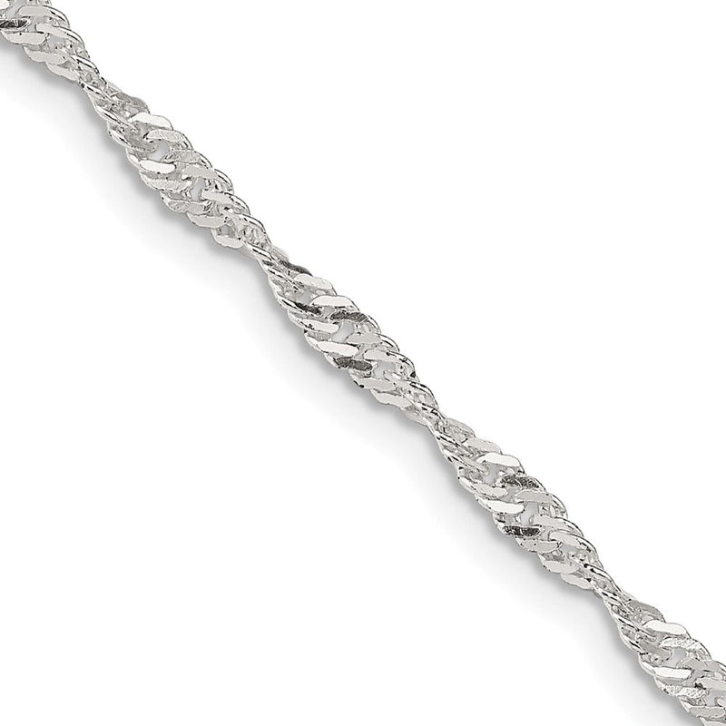 Sterlingsilber 2.25mm Singapurkette Halskette