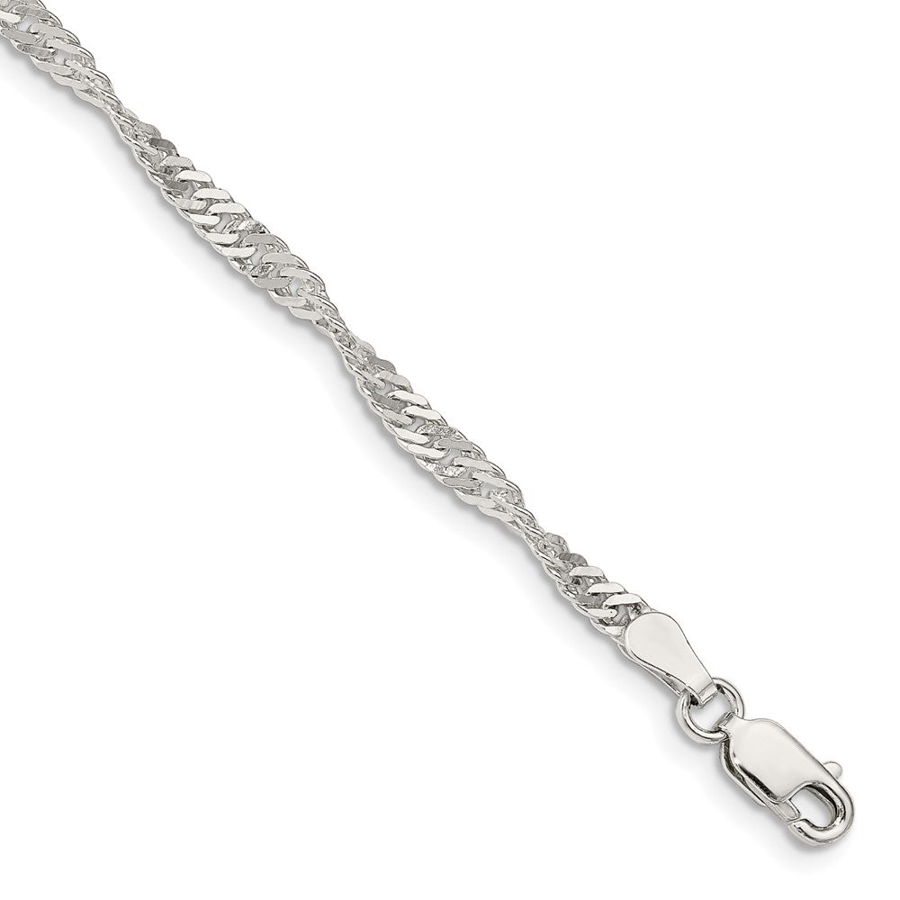 Sterlingsilber 3mm Singapurkette Gliederarmband
