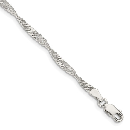 Sterlingsilber 3mm Singapurkette Gliederarmband