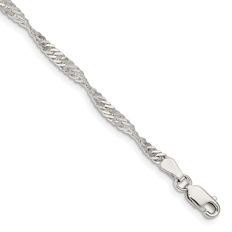 Sterlingsilber 3mm Singapurkette Gliederarmband