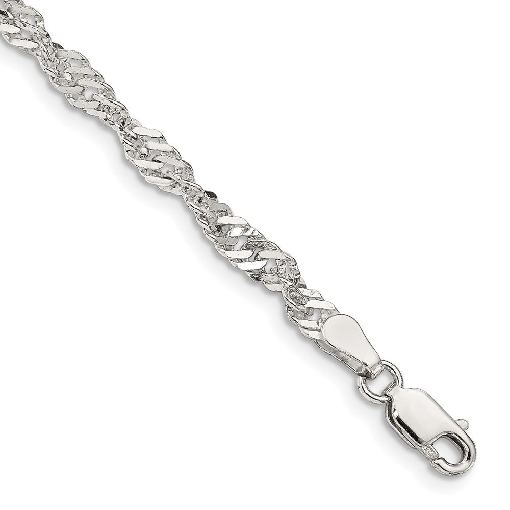 Sterlingsilber 3.5mm Singapurkette Gliederarmband