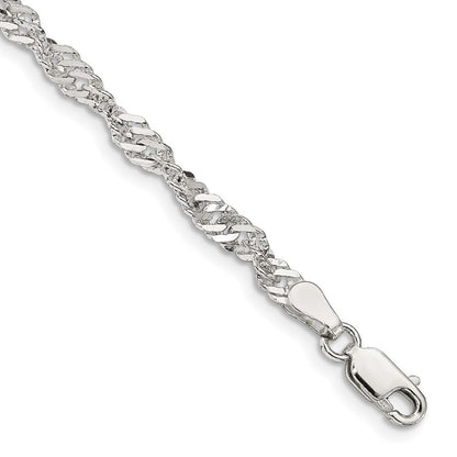 Sterlingsilber 3.5mm Singapurkette Gliederarmband