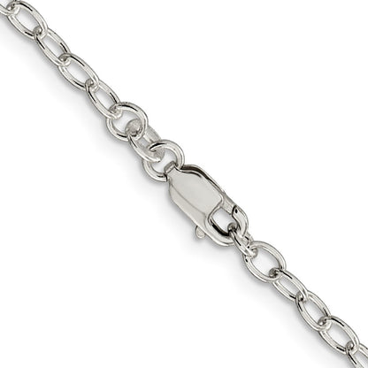 Sterlingsilber 3.4mm Oval Ankerkette Halskette