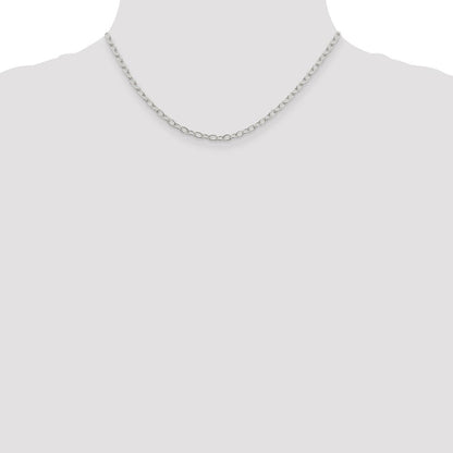 Sterlingsilber 3.4mm Oval Ankerkette Halskette