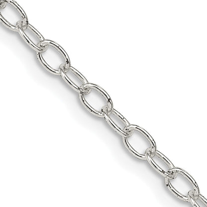 Sterlingsilber 3.4mm Oval Ankerkette Halskette