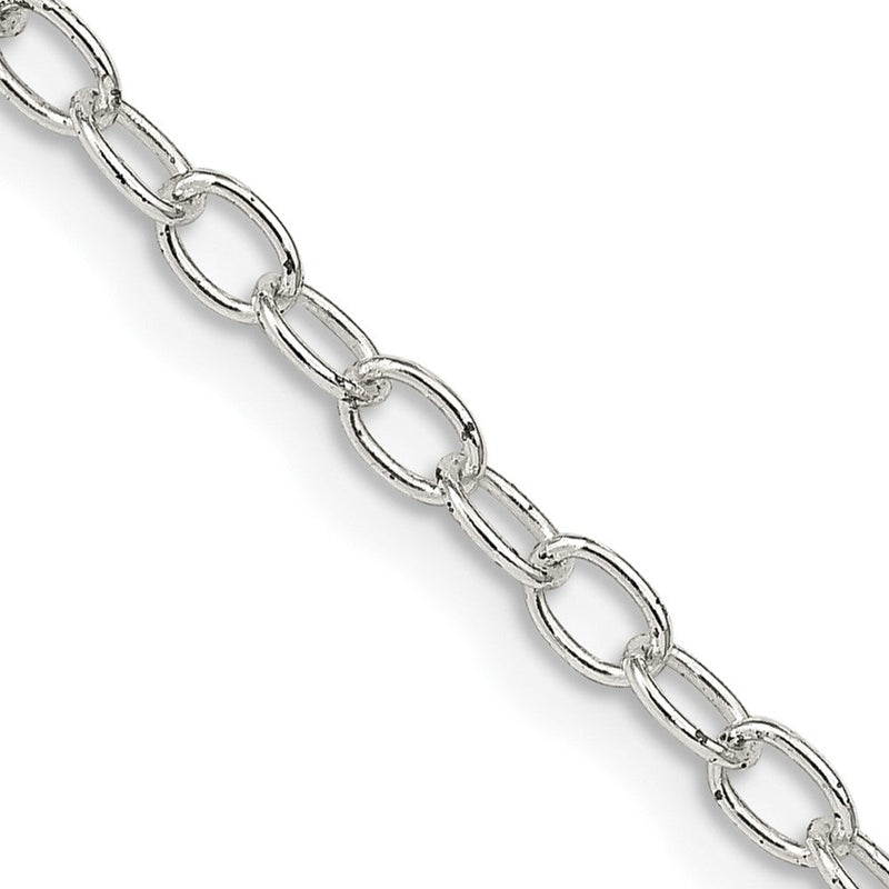 Sterlingsilber 3.4mm Oval Ankerkette Halskette