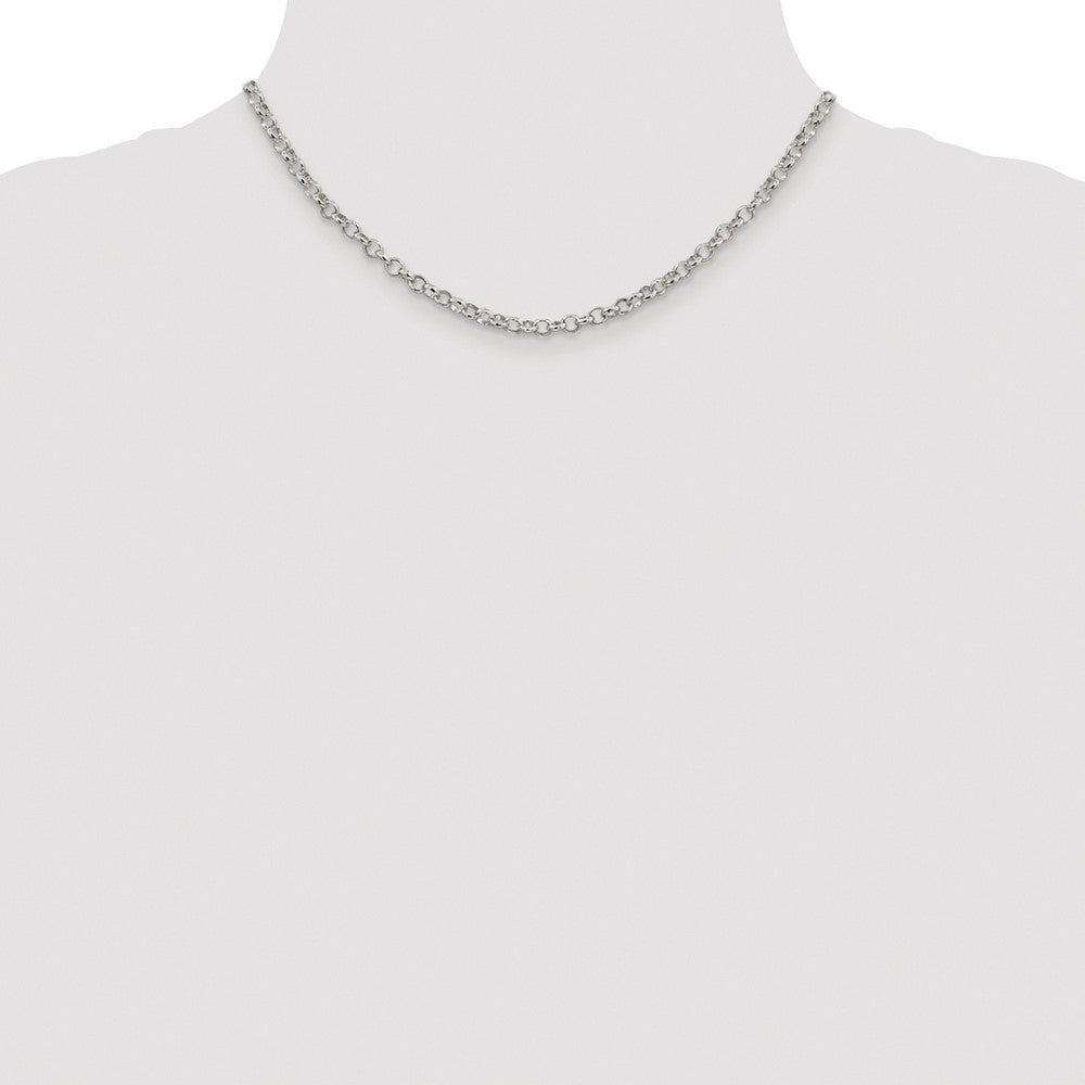 Sterlingsilber Rhodiniert 4mm Erbs Kette