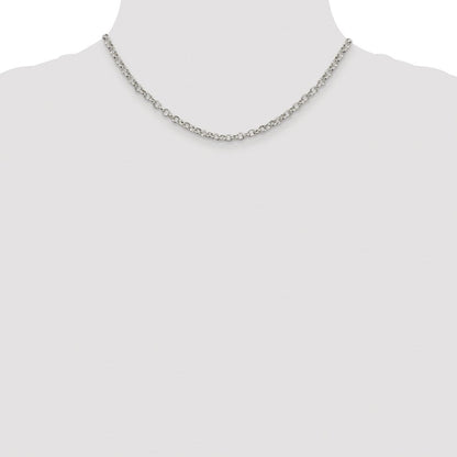 Sterlingsilber Rhodiniert 4mm Erbs Kette