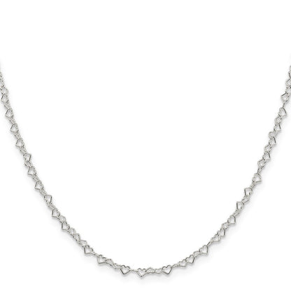 Sterlingsilber 3.5mm Fantasie Herz Glieder Halskette
