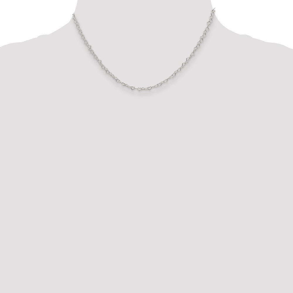 Sterlingsilber 3.5mm Fantasie Herz Glieder Halskette