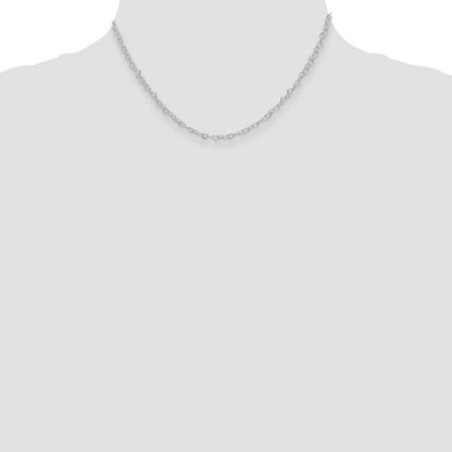 Sterlingsilber 3.5mm Fantasie Herz Glieder Halskette