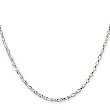 Sterlingsilber 2.5mm Oval Fantasie Erbs Halskette