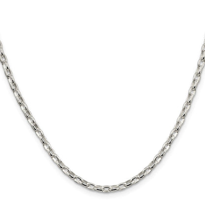 Sterlingsilber 3.2mm Oval Fantasie Erbs Halskette
