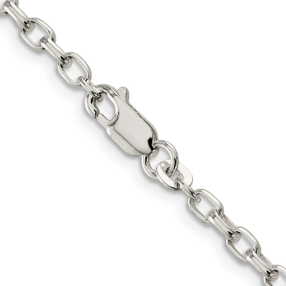 Sterlingsilber 3.2mm Oval Fantasie Erbs Halskette