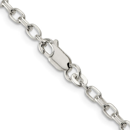 Sterlingsilber 3.2mm Oval Fantasie Erbs Halskette