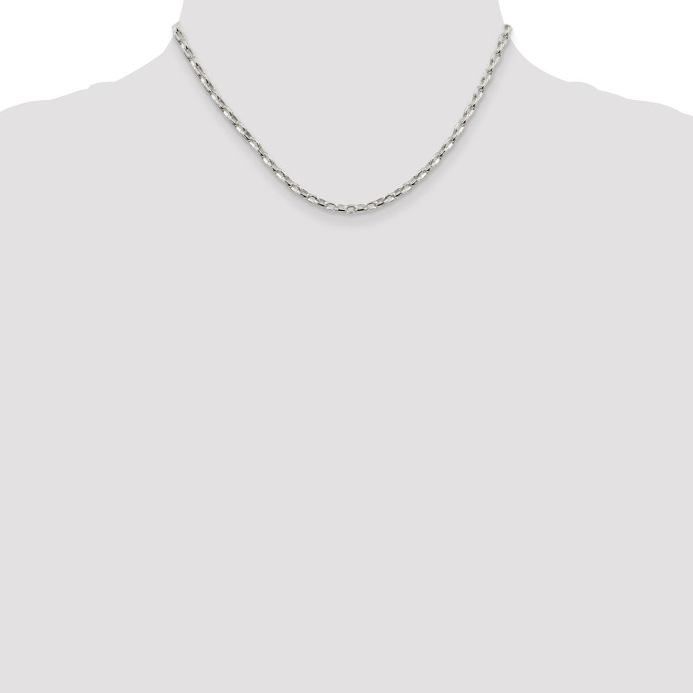 Sterlingsilber 3.2mm Oval Fantasie Erbs Halskette