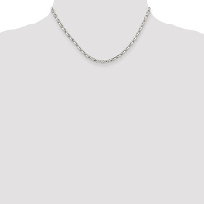 Sterlingsilber 3.2mm Oval Fantasie Erbs Halskette