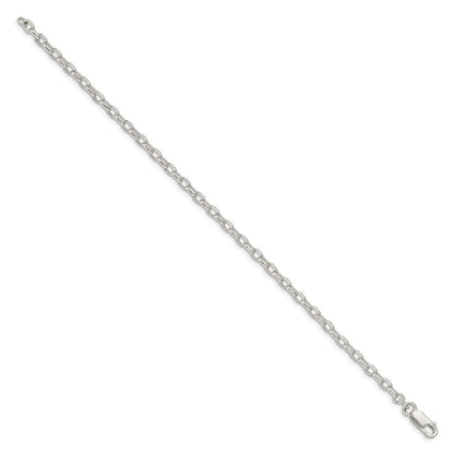 Sterlingsilber 3.2mm Oval Fantasie Erbs Gliederarmband